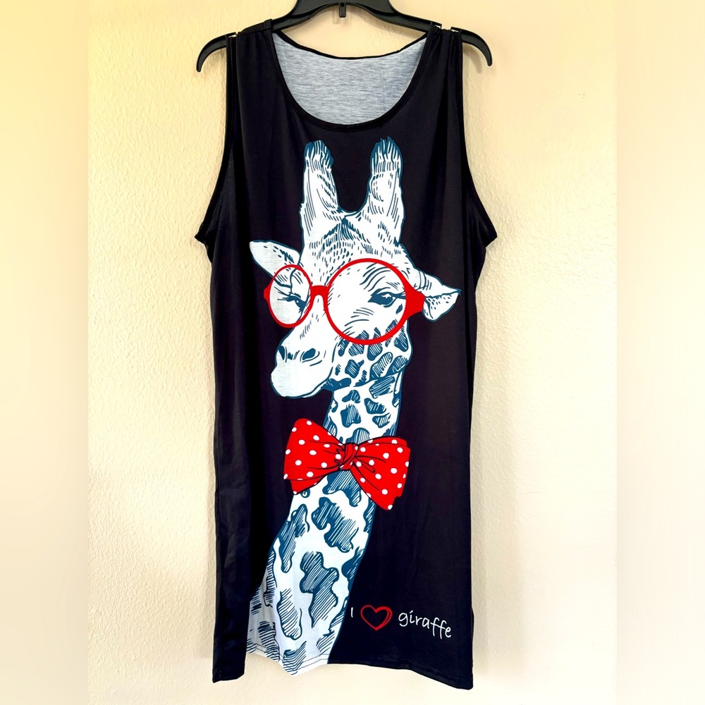 I Love Giraffes Tank Dress or Pajamas Double Sided XL-2X